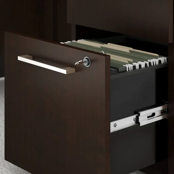 Bush Business 400 Series 60x22W x 24x22D Table Desk with 3 Drawer Mobile File Cabinet