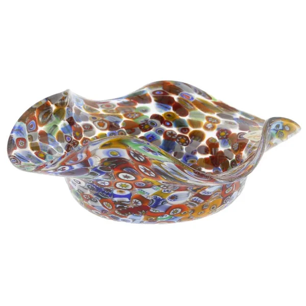 Murano Glass Millefiori Fazzoletto Bowl