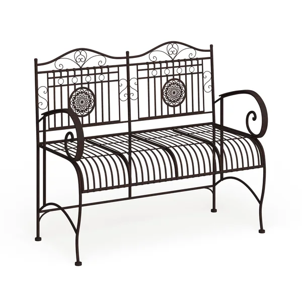 Oriental Furniture Rustic Metal Garden Bench - Rust Patina