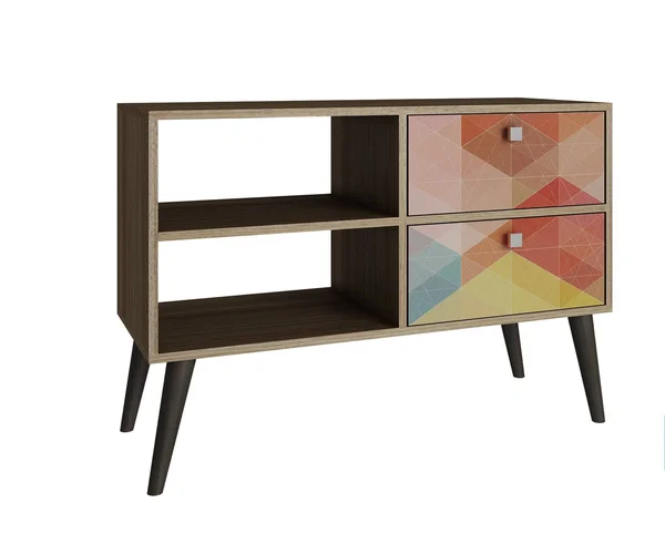 Manhattan Comfort Dalarna TV Stand, Oak/Stamp