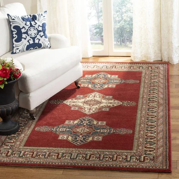 Safavieh Mahal MAH628Q 6&7x22 x 6&7x22 Square Red - Creme Area Rug