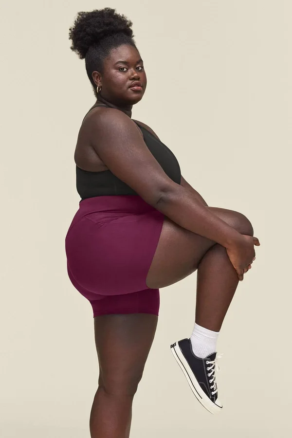 Girlfriend Collective Plum High-Rise Run Short