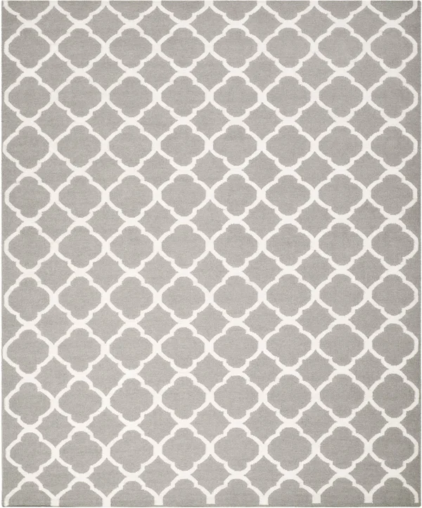 Safavieh Dhurries Grey/Ivory Area Rug; 8& x 10&