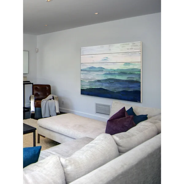 Parvez Taj Mountain Tops Art Print on White Pine Wood