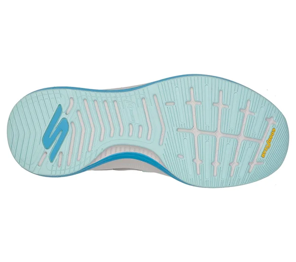 Women's Skechers GOrun Pulse Bold Venture Slip on Running Sneaker, Adult, Size: 9, Gray/Light Blue