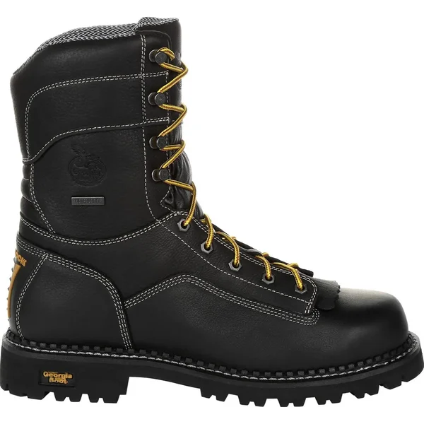 Georgia Boot Men's Amp LT Logger Low Heel Waterproof Work Boot - GB00271, Black