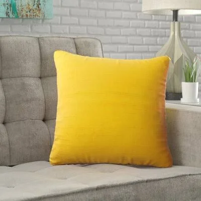 Darinka Square Pillow Cover & Insert Wrought Studio Size: 16x22 H x 16x22 W x 5x22 D - Color: Deep Yellow