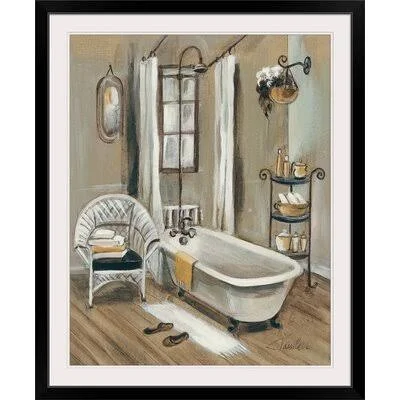 &French Bath II& by Silvia Vassileva Painting Print Ophelia & Co. Size: 38x22 H x 32x22 W x 1x22 D, Format: Black Framed