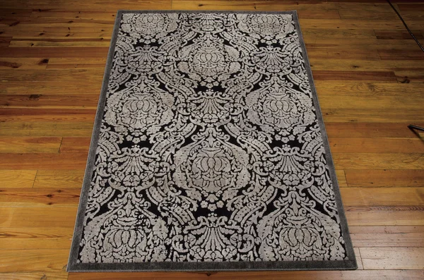Nourison Graphic Illusions Black Area Rug GIL09 3&6x22 x 5&6x22