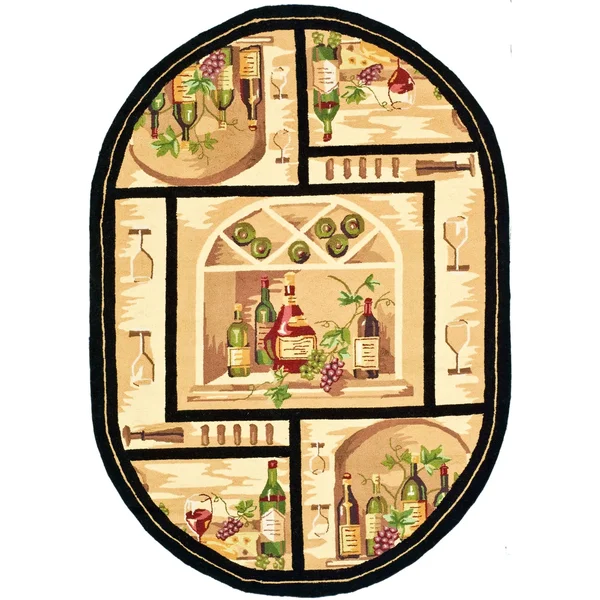 Safavieh Chelsea HK254B 4&6x22 x 6&6x22 Oval Black, Multi Area Rug
