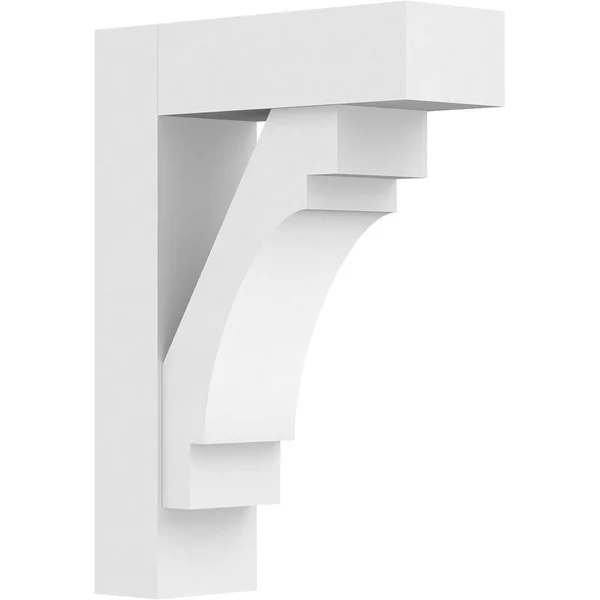 Ekena Millwork BKTP05X16X22MRC05 Standard Merced Architectural Grade PVC Bracket with Block Ends - 5 x 16 x 22 in.