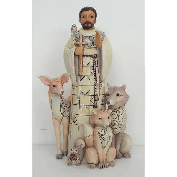 Jim Shore White Woodland St. Francis Figurine