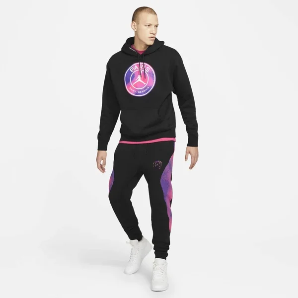 Jordan Psg Fleece Hoodie - Mens Black/Purple Size XXL