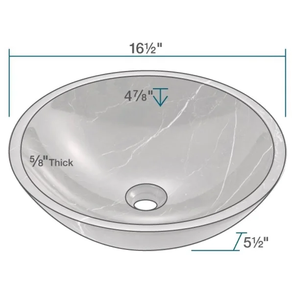Mr Direct 851 Marble Granite Vessel Sink Ensemble with Oil-Rubbed Bronze Finish Waterfall Faucet - Pop-Up Drain, and Sink Ring