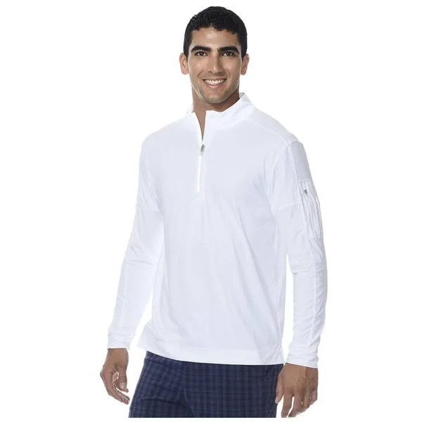 Bloquv Men's Mock Zip Long Sleeve UV Top, Size: XL, Black