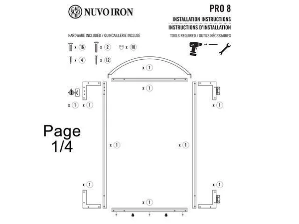 Nuvo Iron Easy-to-Install Arched Gate 8-Board Pro for 47 in. openings