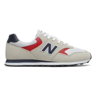 New Balance Classic 393 Trainers Beige Black Red - 38.5