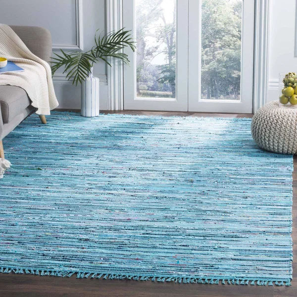 Safavieh Rag Rug RAR125C 2&3x22 x 10&0x22 Runner Turquoise, Multi Area Rug