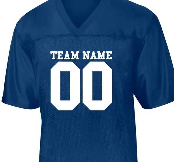 Custom Team Printed Sport - Tek Men's Football Jerseys - Replica Fan Jersey, Size: S, True Royal