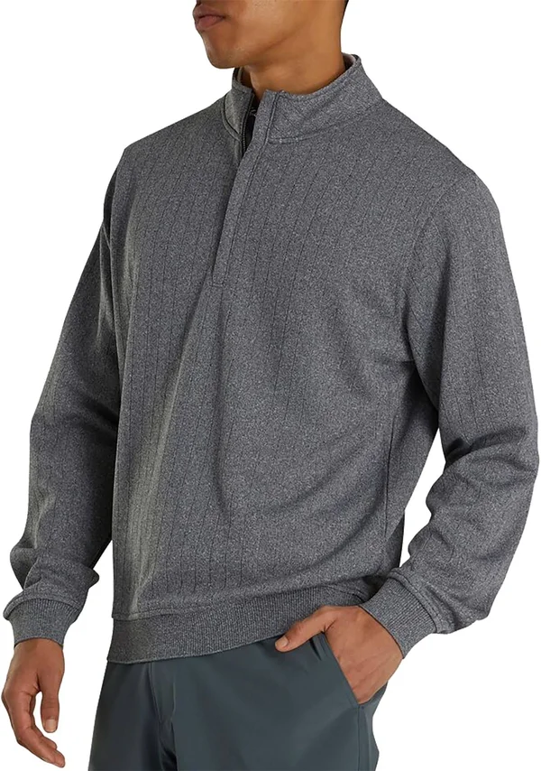 FootJoy Men's Drop Needle 1/2 Zip Golf Pullover Charcoal 2XL