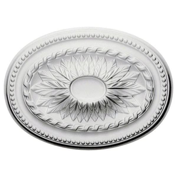 18 1/2x22W x 13 1/2x22H x 1 7/8x22P Saverne Ceiling Medallion, Hand-Painted Stone Hearth