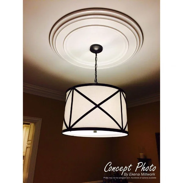 26 3/4x22OD x 3 5/8x22ID x 1 3/8x22P Elsinore Ceiling Medallion (Fits Canopies Up to 3 5/8x22), Hand-Painted Ultra Pure White Cr