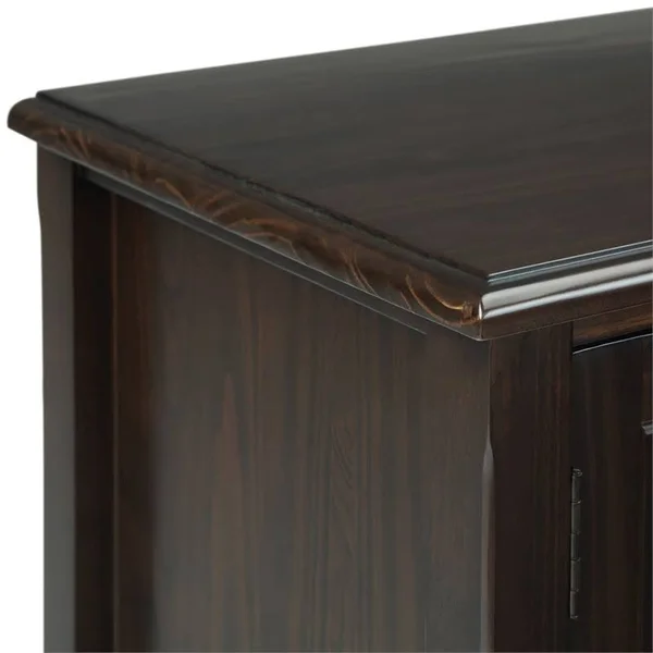 Simpli Home Burlington Farmhouse Solid Wood 72x22 TV Media Stand - Mahogany Brown