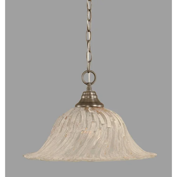 Toltec Lighting-10-BN-53813-Any - One Light Chain Pendant Brushed Nickel Finish with Amber Marble Glass