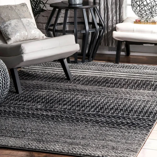 nuLOOM Nova Stripes Area Rug, Size: 8& Square, Gray