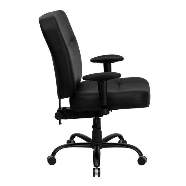 Lancaster Home Big and Tall Black Leather Office Chair