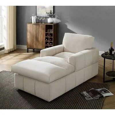 Marshalltown Chaise Lounge Latitude Run Fabric: Ivory