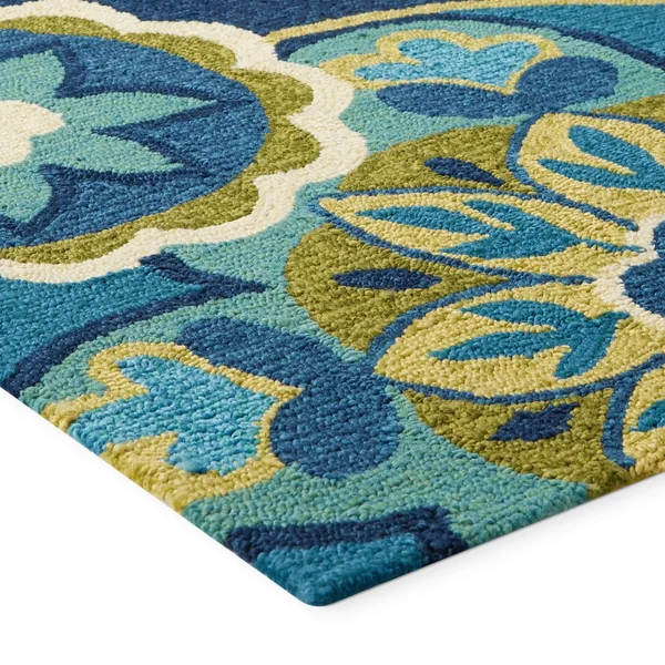 Miami Sundial teal-Green Indoor/ Outdoor Area Rug - 8& x 11&