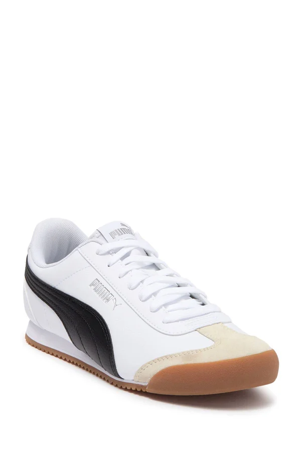 Puma Turino Men's Sneakers, White/Black/Gum, 11.5