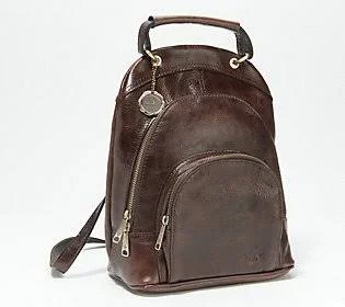 Patricia Nash Leather Alencon Top Handle Backpack - DistresedChocol