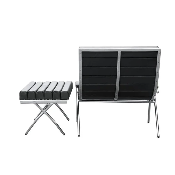 Fine Mod Imports Classic Chair & Ottoman - White