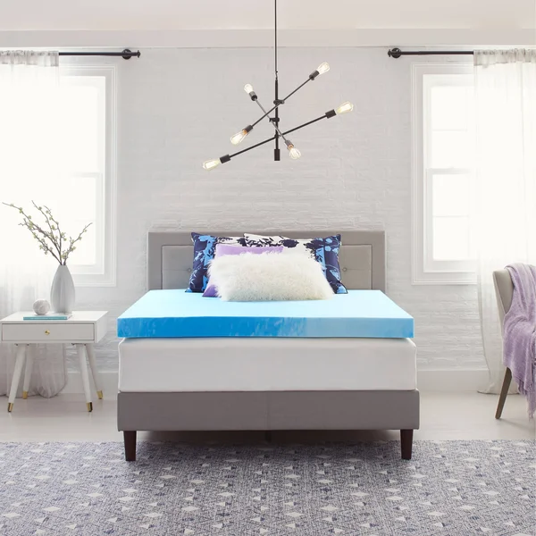 Comfort Revolution 4x22 Gel-Infused Memory Foam Mattress Topper Blue California King Large