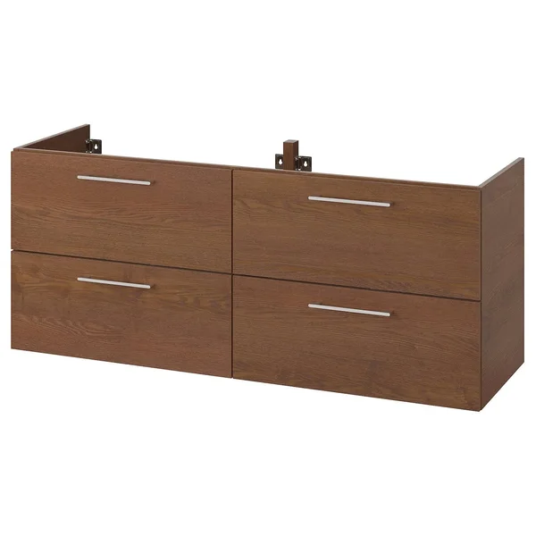 IKEA - GODMORGON Sink Cabinet with 4 Drawers - Brown Stained Ash Effect, 55 1/8x18 1/2x22 7/8 00457914