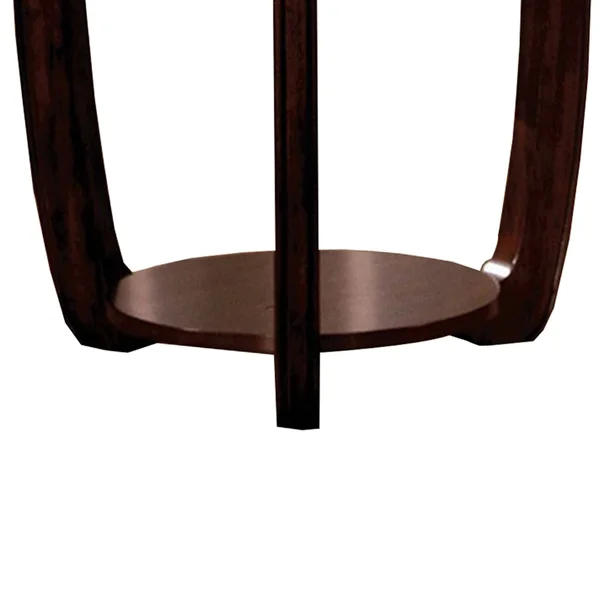 Benzara - Crystal Falls Transitional End Table, Dark Cherry