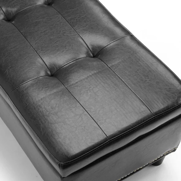 Baxton Studio Lucero Black Modern Ottoman