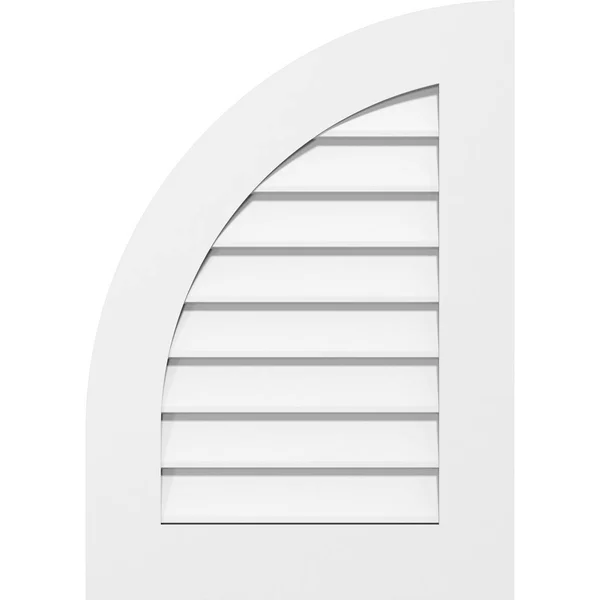 Ekena Millwork GVPQL26X3601SN 26x22W x 36x22H Quarter Round Top Left Surface Mount PVC Gable Vent: Non-Functional - w/ 3-1/2x22W