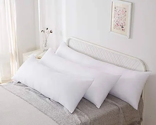Acanva Body Pillow Hypoallergenic Long Bed Sleeping Inserts for Side Sleepers, 20x54, White