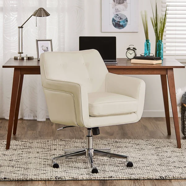 Serta Style Ashland Home Office Chair Blue Twill Fabric