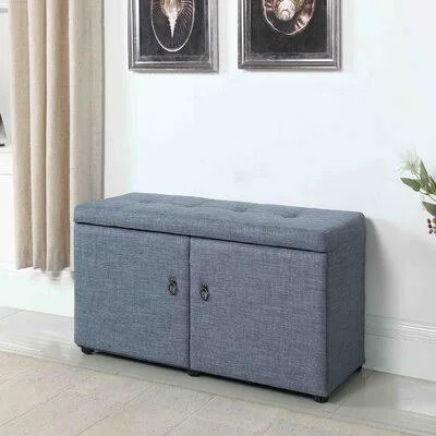 Gabriela Upholstered Storage Bench Rebrilliant Color: Slate Blue
