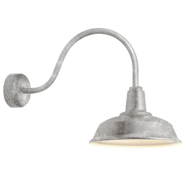 Troy RLM Lighting Heavy Duty Galvanized 23 inch Arm Wall Sconce - 14 inch Shade