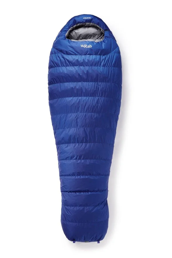 Rab Alpine Pro 400 Blue, Daunen Down Insulated Sleeping Bags (Size 215 cm - RV links - Color Celestial)