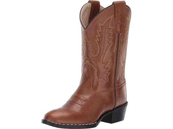 Old West Boys& Corona Calfskin Cowboy Boots - Round Toe