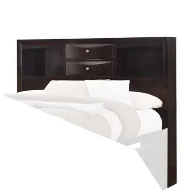 Solid Wood Bookcase Headboard Lark Manor Size: Queen - Color: Brown