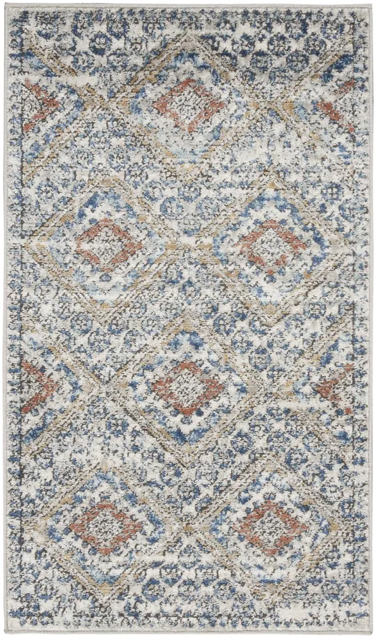 Nourison Concerto CNC16 Area Rug - Blue/Ivory, 2&2x22 x 10&