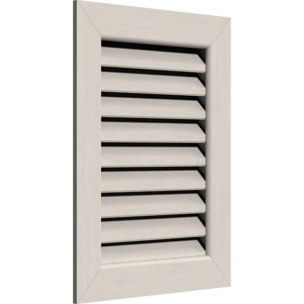 12 inchw x 16 inchh Vertical Gable Vent (17 inchw x 21 inchh Frame Size): Primed, Functional, Smooth Western Red Cedar Gable Ven
