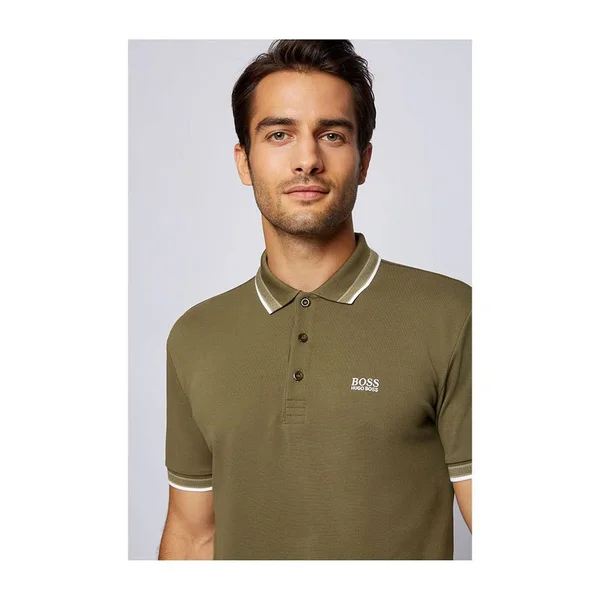 Boss Paddy Polo Shirt - Open Green X-Large 100% Cotton Adult Mens
